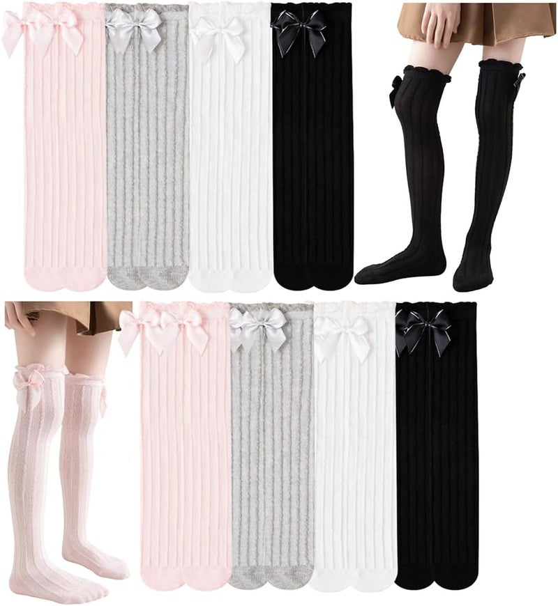 Toptim Kid Girls Knee High Stockings or Over Calf Socks Cotton Princess Tube Dress Socks - Image 1